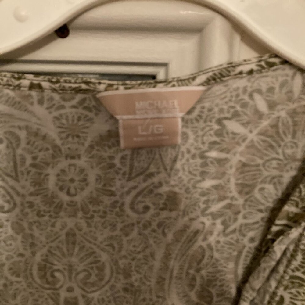 Michael Kors paisley short sleeve shirt sz lg - Picture 2 of 2